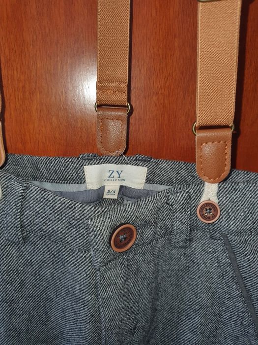 Calça com suspensórios Zippy 6/7 anos