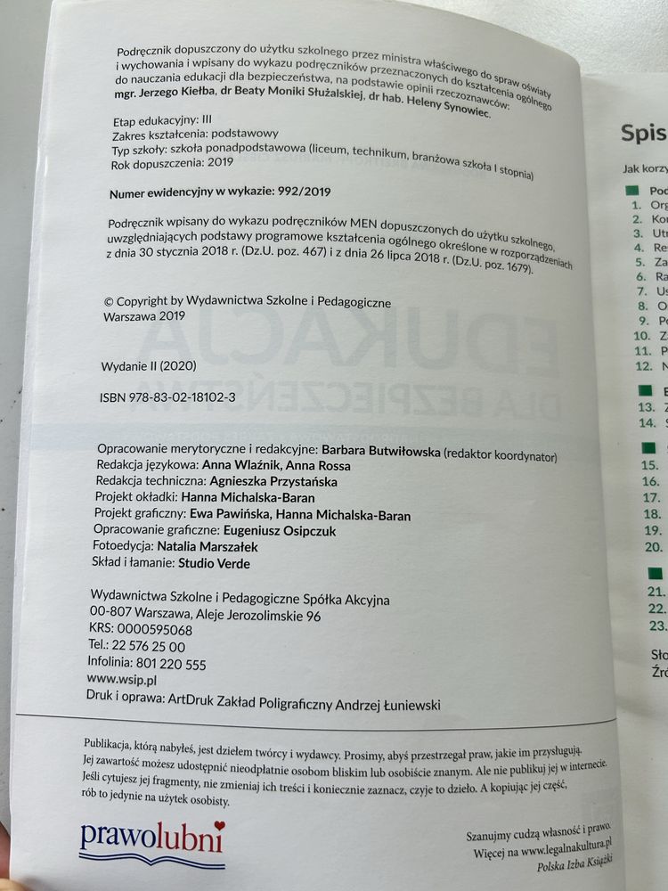 Podręcznik do Edukacji dla bezpieczeństwa WSIP