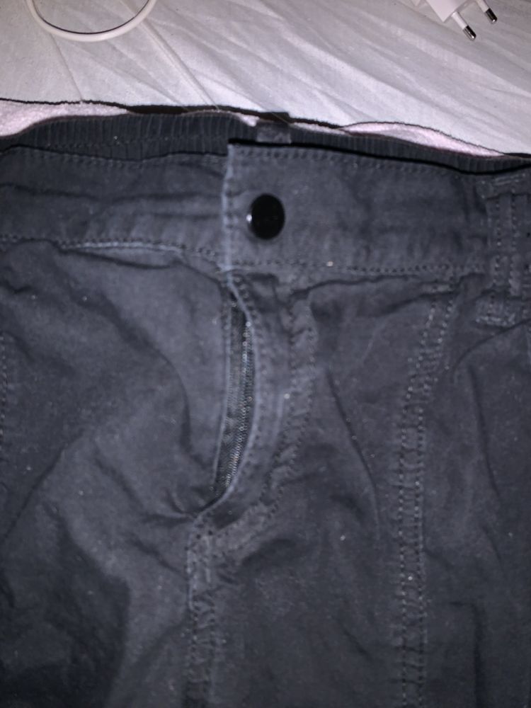 spodnie cargo czarne szerokie h&m