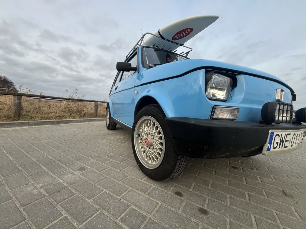 Fiat 126p Maluch 2000r. - Błękitny - w stylu hawajskim. Inter Groclin