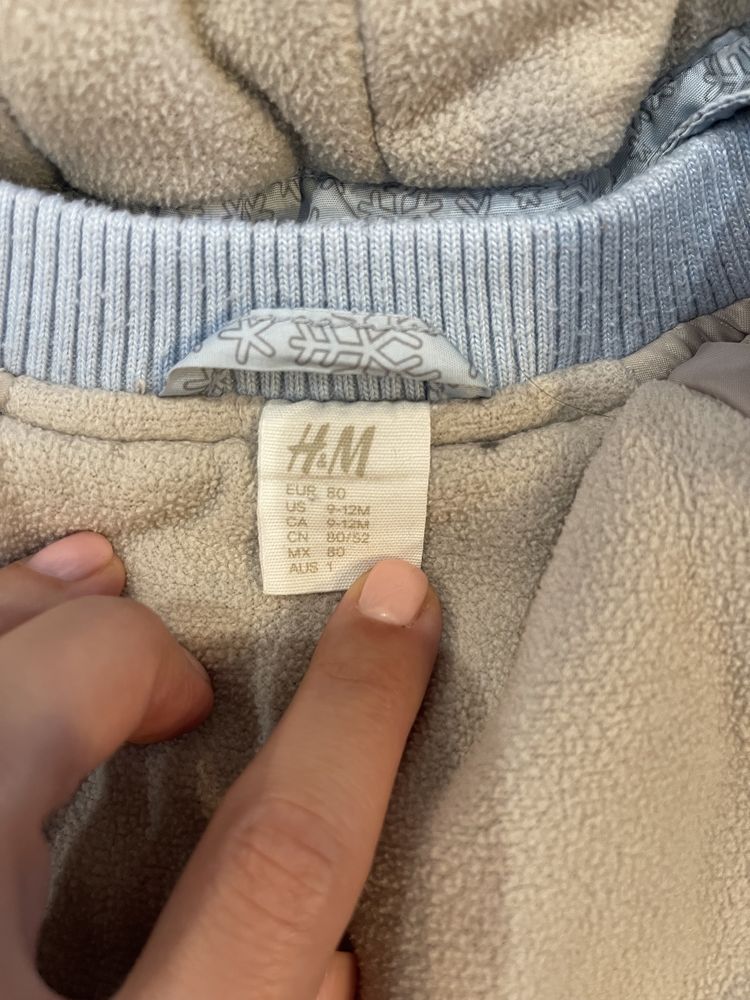 Kombinezon spodnie i kurtka zimowa H&M 80