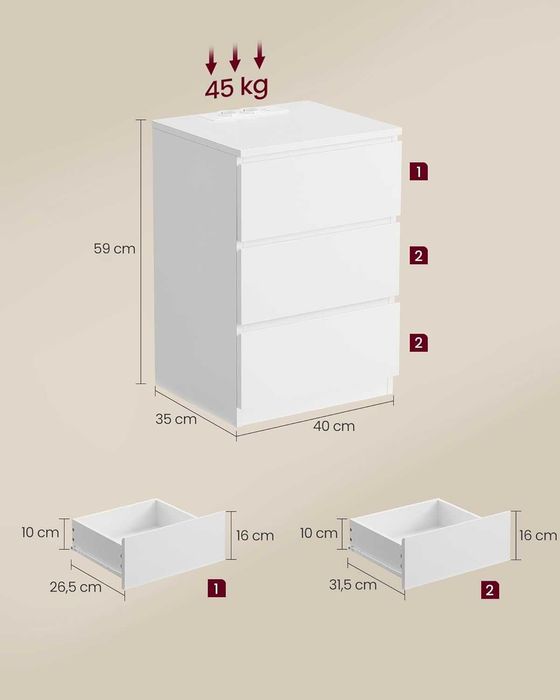 Nowy stolik nocny / szafka / nakastlik / półka / szuflada !W138!