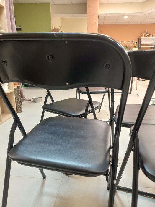 Складані Стільці, чорні, металеві