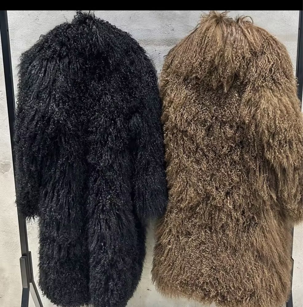 Kontantto plaszcz futro naturalna lama xs-3xl