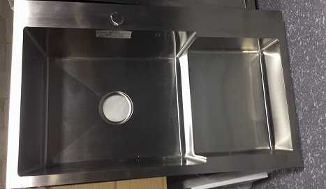 Нержавіюча кухонна мийка 78х48 см, Нержавіюча сталь, корзина,сифон