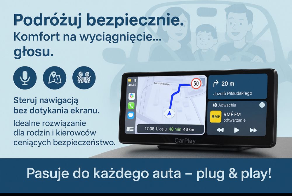 stacja mulimedialna/ Yanosik/ Carplay Android Auto/Spotify