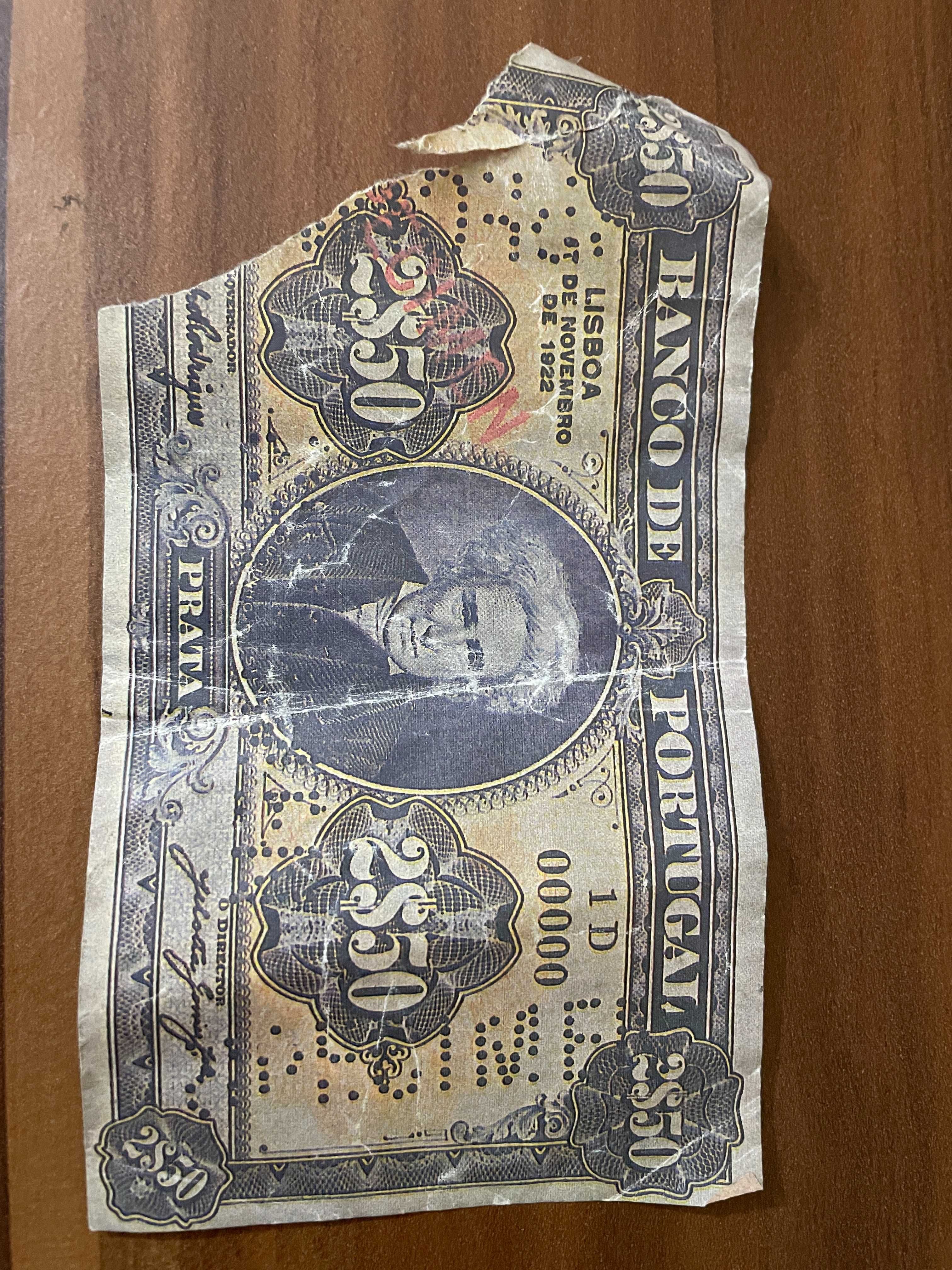 Réplica Nota Dois 2 Escudos e Cinquenta 50 Centavos