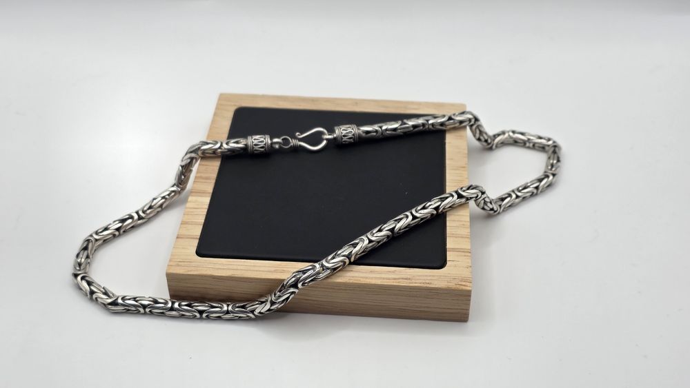 Srebrny Łańcuch Łańcuszek Splot Królewski Próba 925