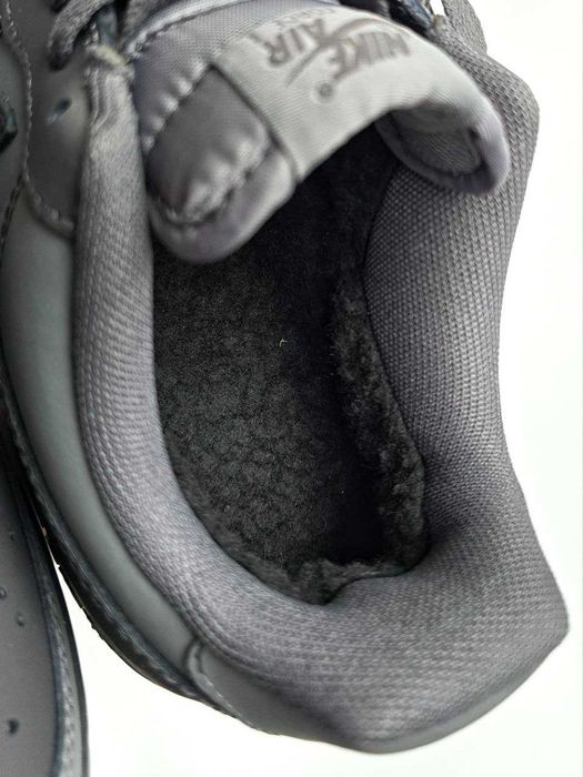 Чоловічі зимові кросівки Nike Air Force Fur Grey (сірі) на осінь 501-2