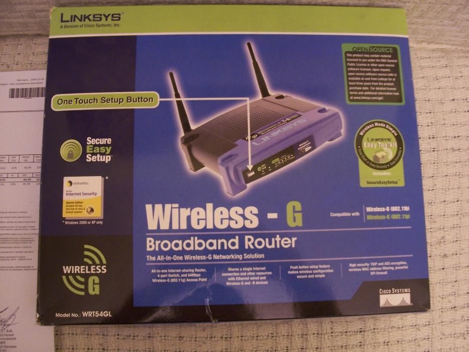 Router Linksys z zasilaczem