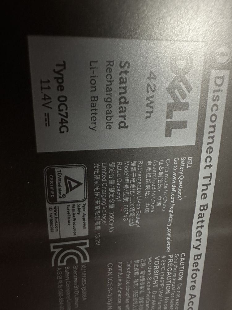 Bateria DELL LATITUDE 7400 0g74wh