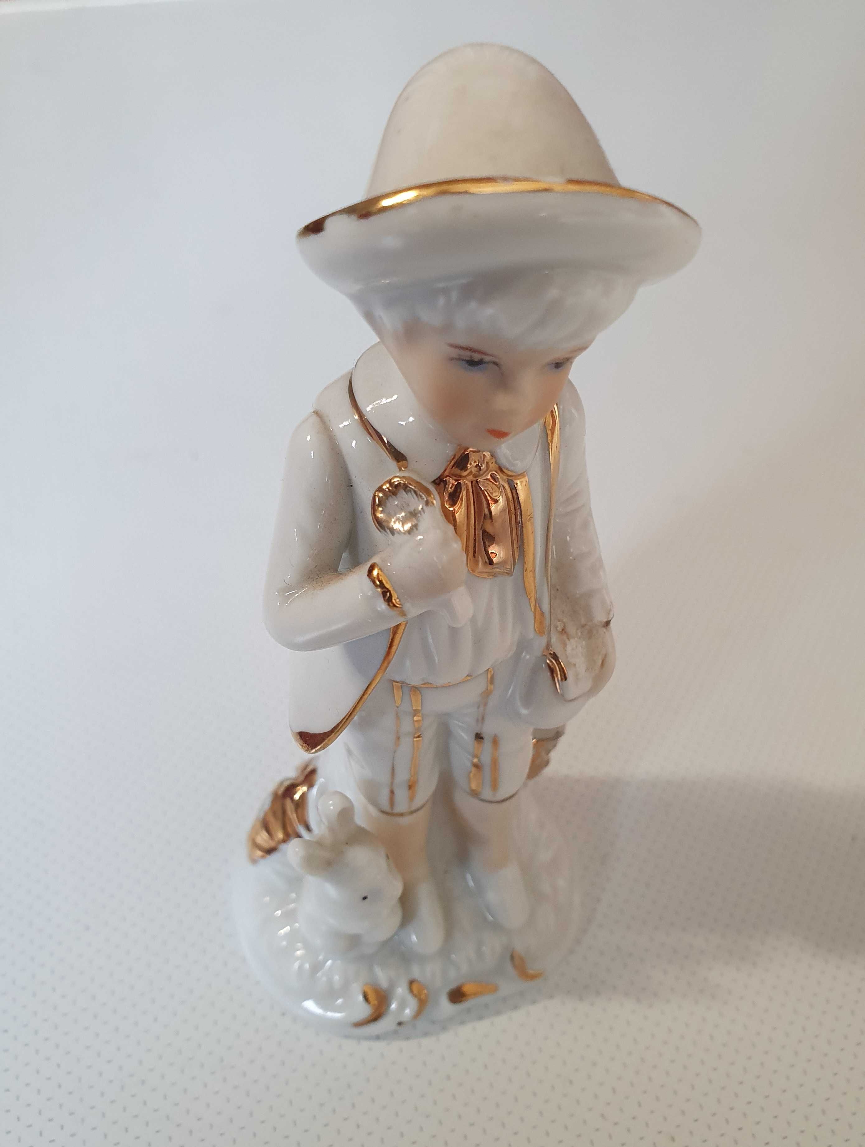 Bibelot de Porcelana - Fina Figura com banho de ouro - Made in Korea