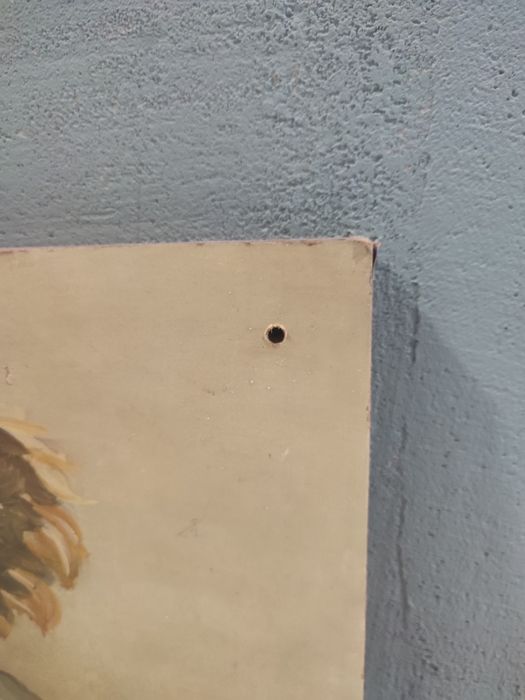 Obraz słoneczniki malowany na desce vintage