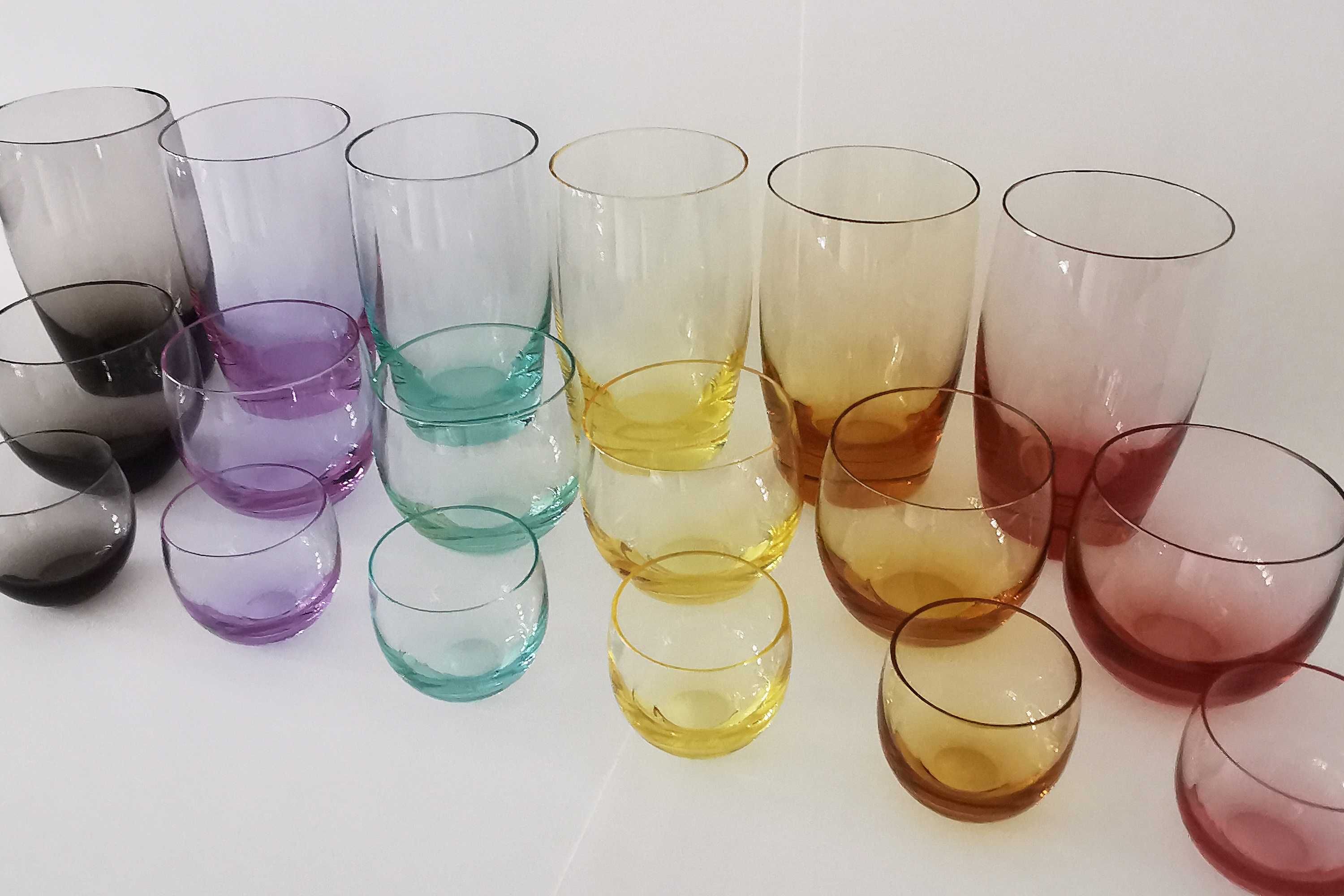 Kieliszki MOSER wzór Culbuto - komplet 18 sztuk vintage kolekcjonerski