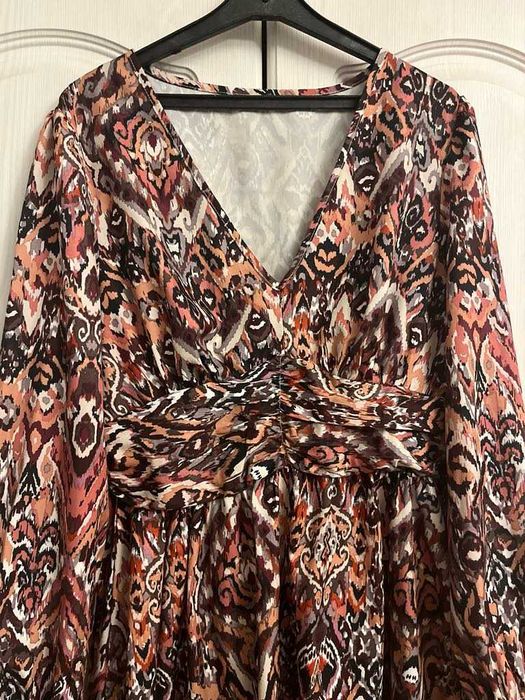 Śliczna wzorzysta sukienka lekka także ciążowa 36 S/ 38 M