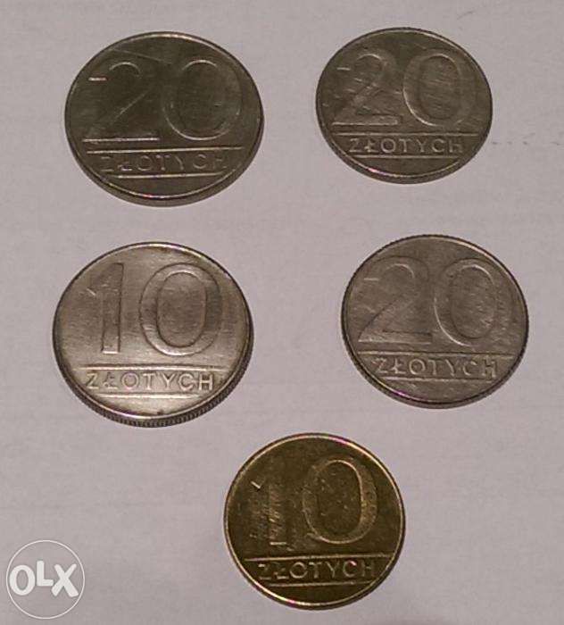 Moneta 20 zł (Nowotko) 1976r 10 gr,10 zł, 20 zł 1967/90 -10 szt.