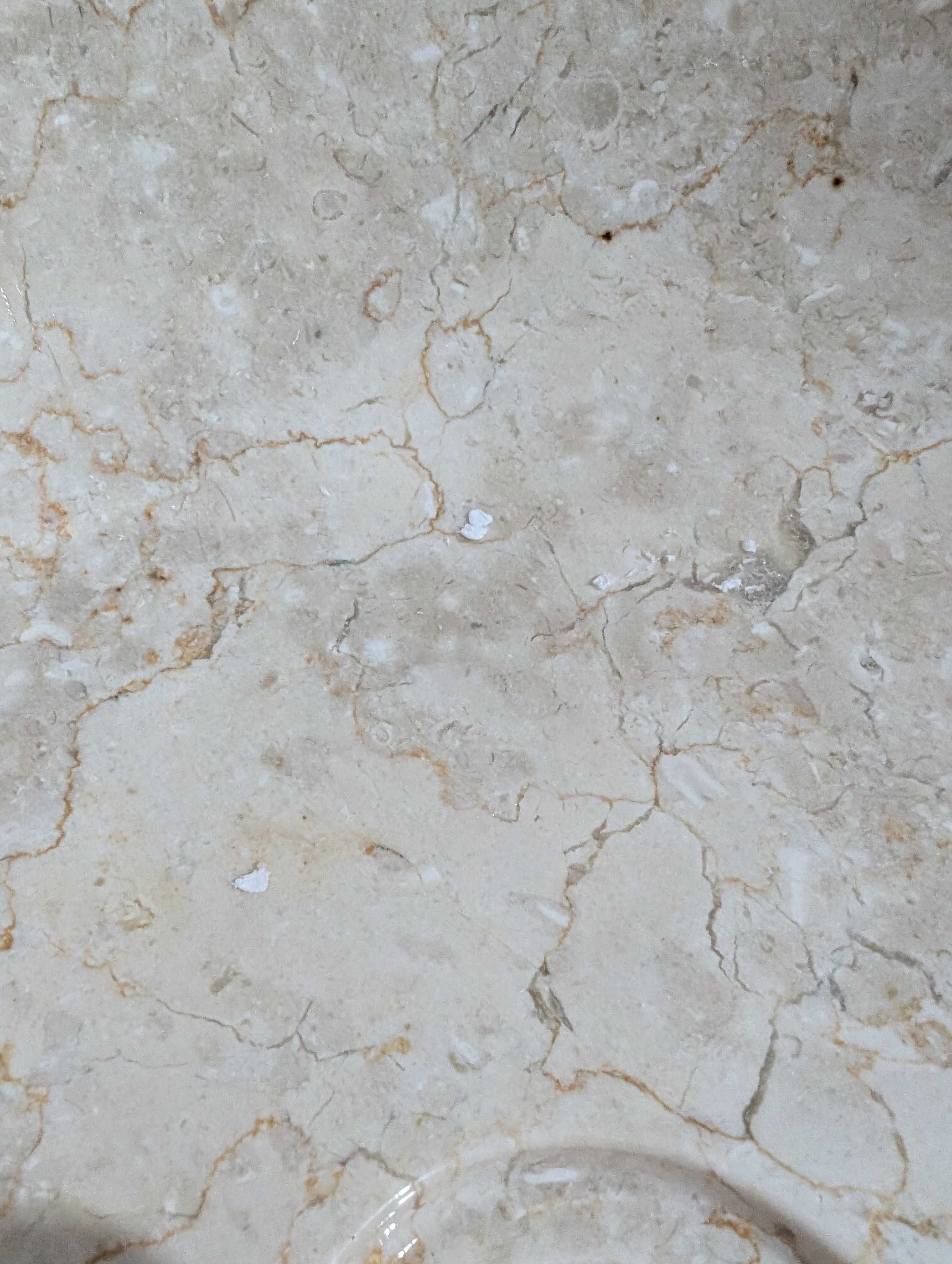 Lavatório circular 40 cm em pedra mármore creme