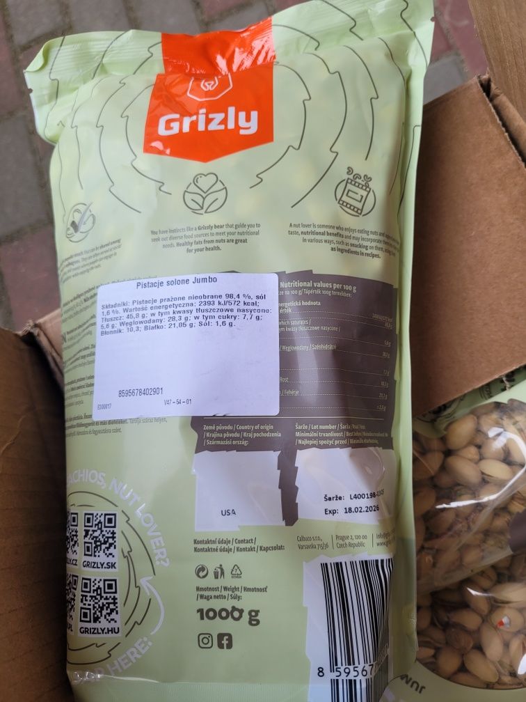 Pistacje lekko solone duże JUMBO długi termin cena  za 2x1000g
