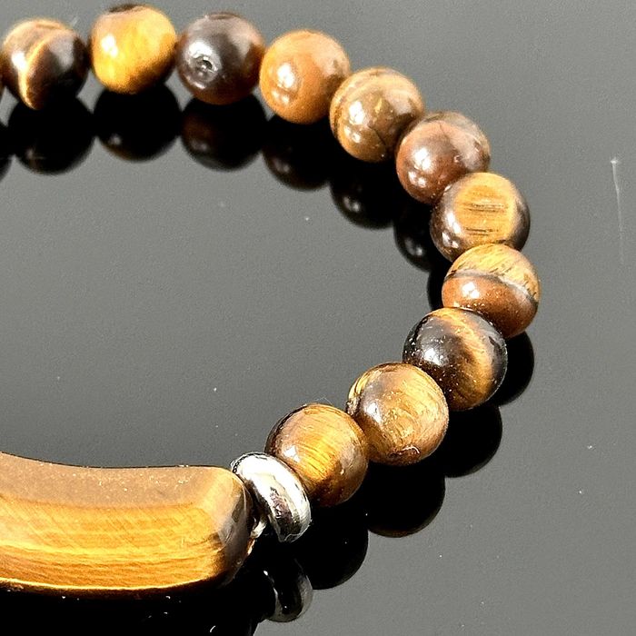 Bransoletka srebra z naturalnego Tygrysiego Oka z ok. 1980 roku