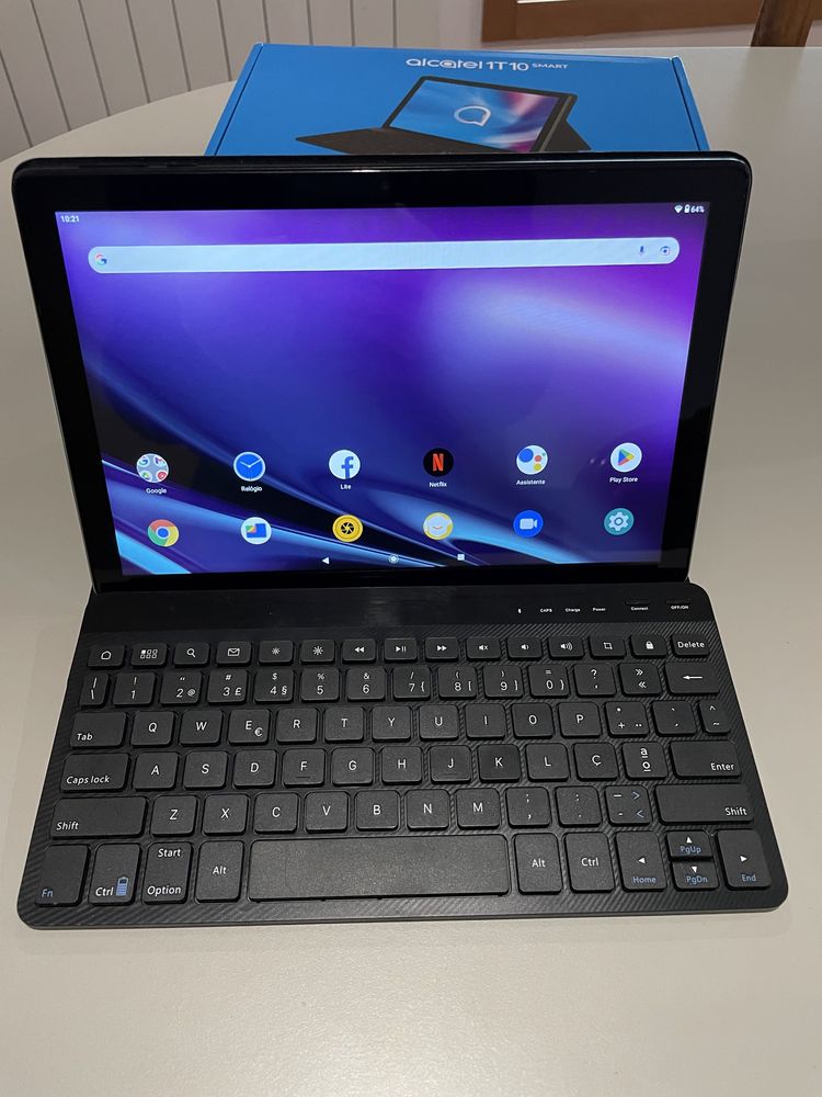 Tablet Alcatel com teclado