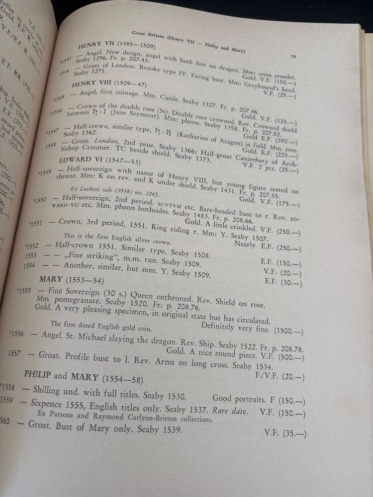 Catalogo de numismatica 1960