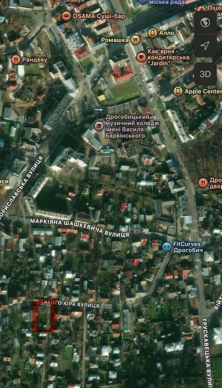 Продається земельна ділянка у Дрогобичі по вул. Святого Юра