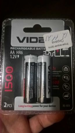 Аккумулятор батарейка Videx AA HR6 1500 mAh 2шт