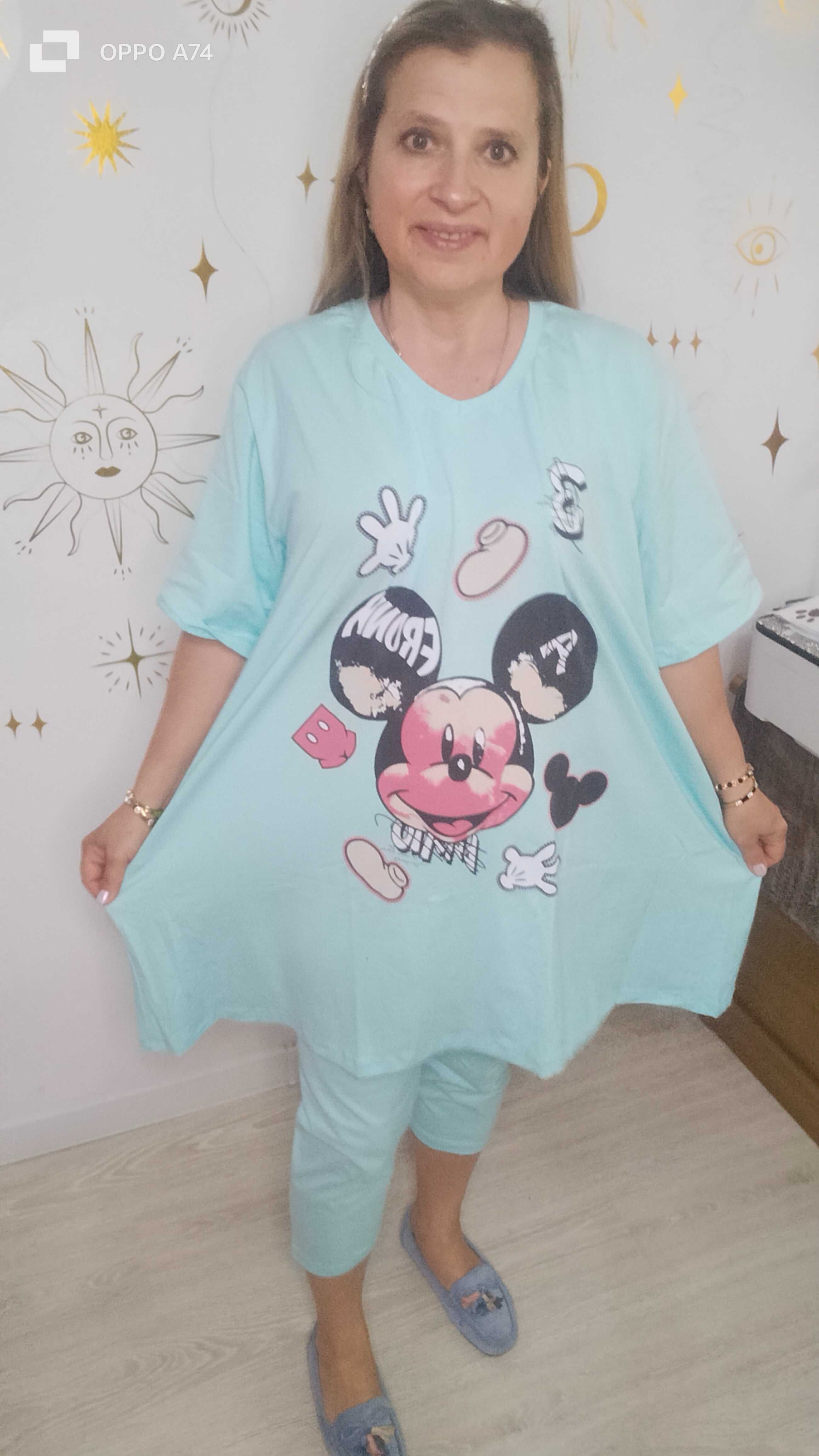 Komplet Dres Plus Size Oversize 2XL-3XL Tunika + Getry Myszka MIKI