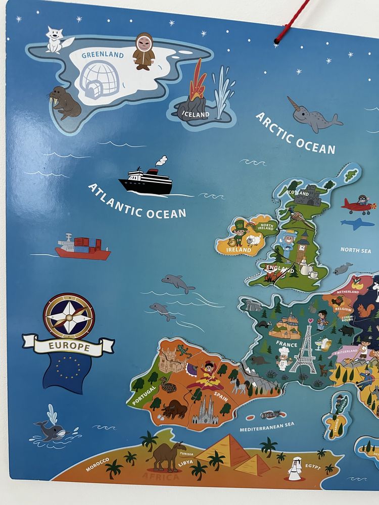 Playtive magnetyczna mapa Europy puzzle układanka edukacyjna kraje UE