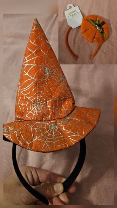 Обідок з гарбузом шляпка для дівчинки