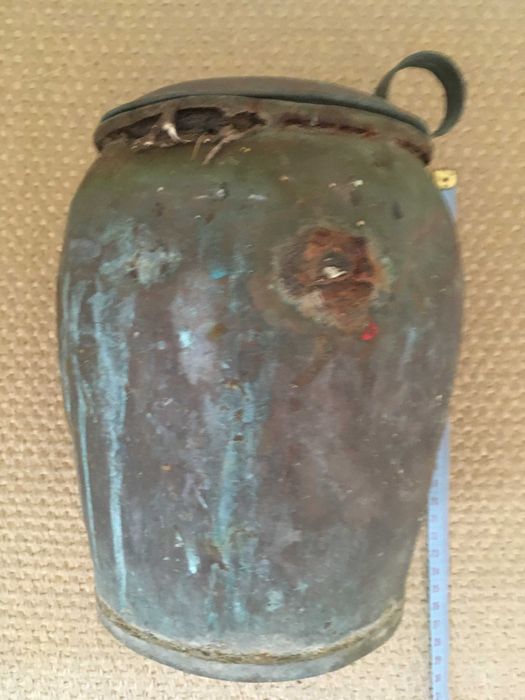 Pote em cobre com tampa,anos 50