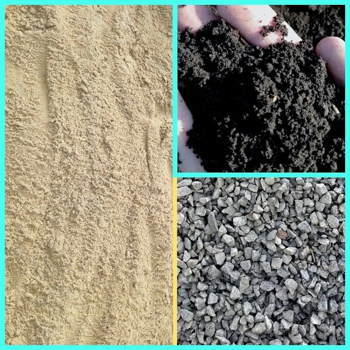 Від 225грн Пісок, щебінь, чорнозем, відсів. Щебень, чернозем, песок.