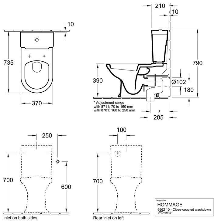 Унитаз напольный VILLEROY & BOCH HOMMAGE 666210 R1