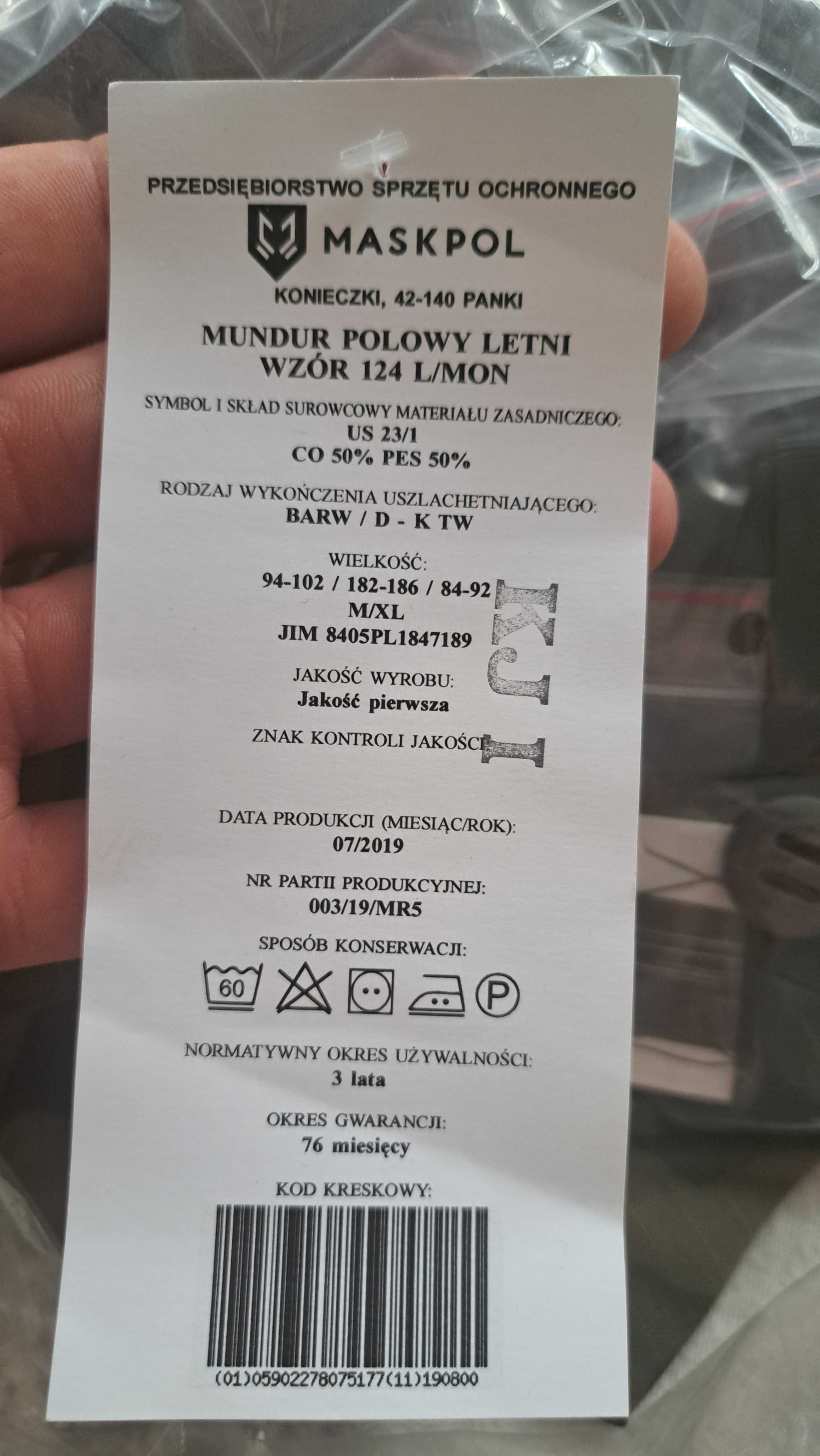 Mundur polowy wzór 124/MON M/XL