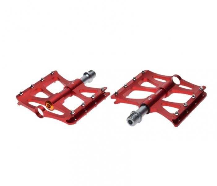 PEDAŁ Rowerowy Alu Platformowy Czerwone Cnc 2 Szt