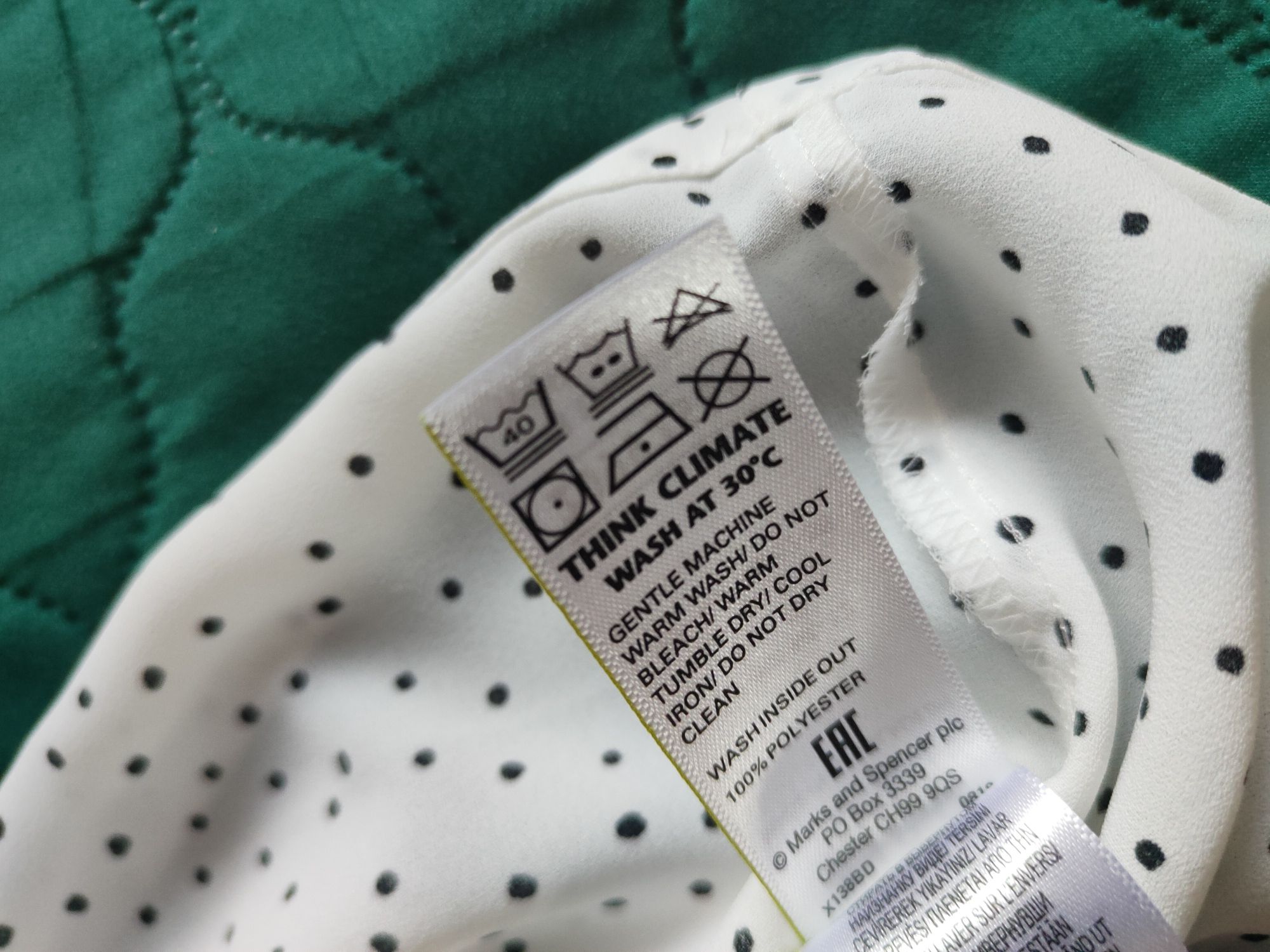 Elegancka Biała bluzka kropki groszki Marks & Spencer 40