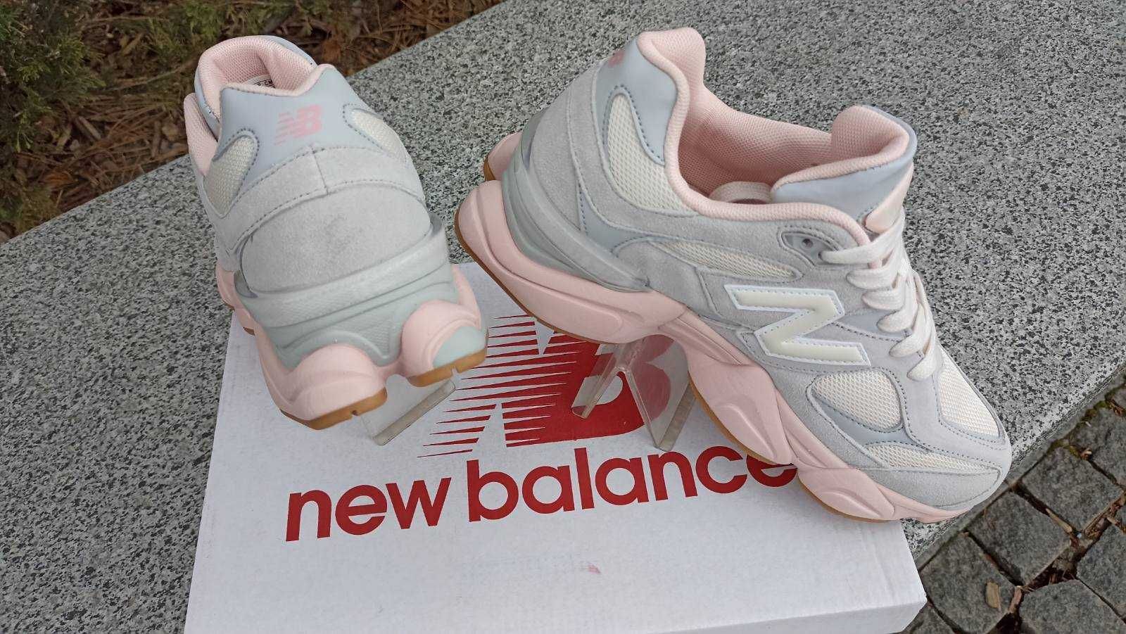 Кроссовки женские и подростковые New Balance 9060 серые с пудрой