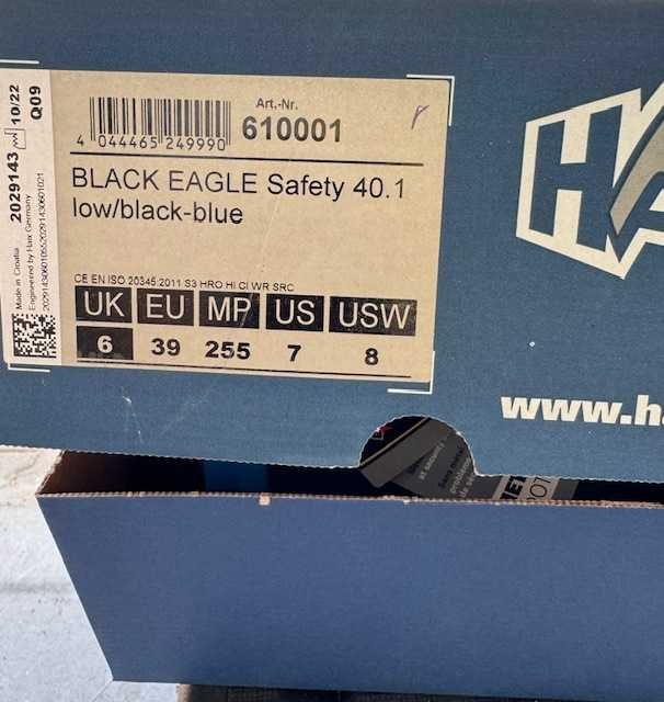 Sapato Segurança Haix Black Eagle Safety 40.1 Low - NOVOS - TAM 39