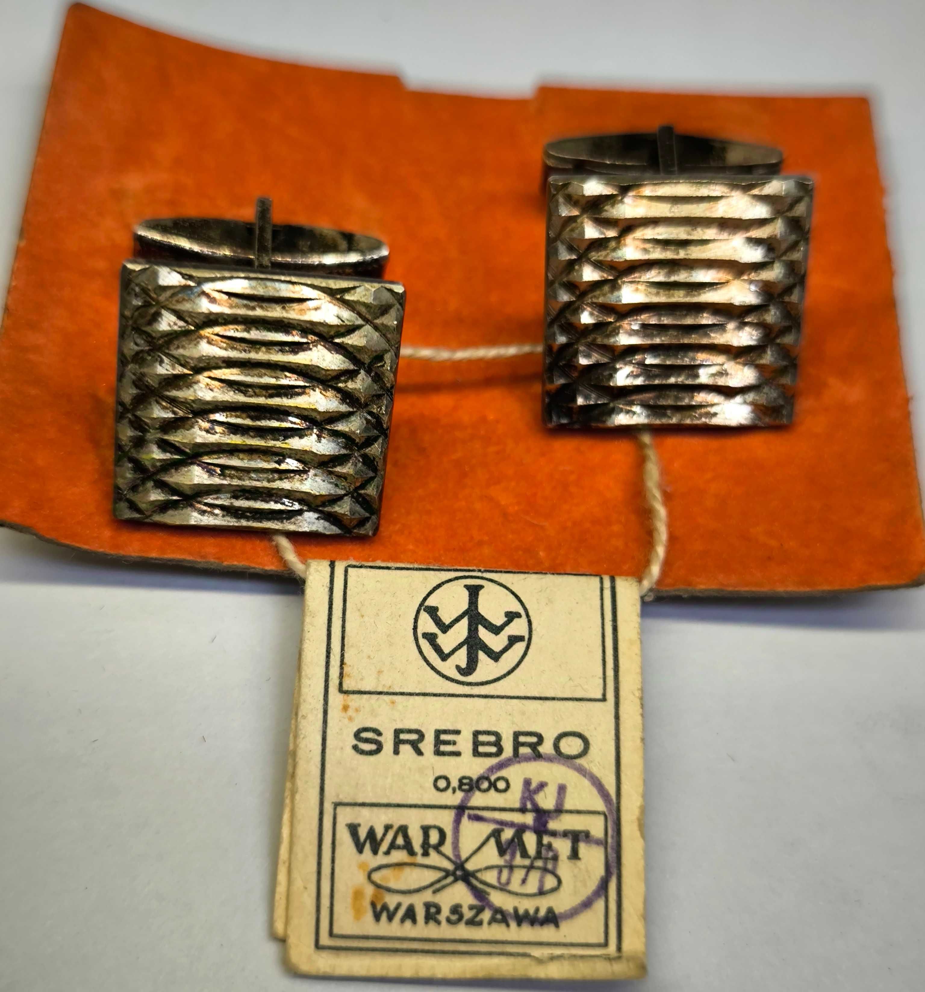 WARMET Srebrne Spinki do Mankietów Pr.800/15g/Oryginalna METKA 1963/86