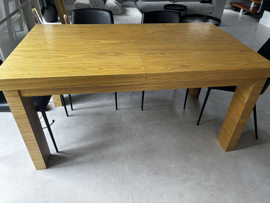 Stol drewniany fornirowany 160x95 + 90cm rozkladanie