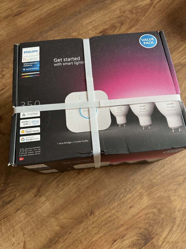 NOWA Inteligentna żarówka LED PHILIPS HUE GU10 colour + white + mostek