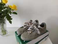 Nowe, szare buty Puma Suede Heart Pebble