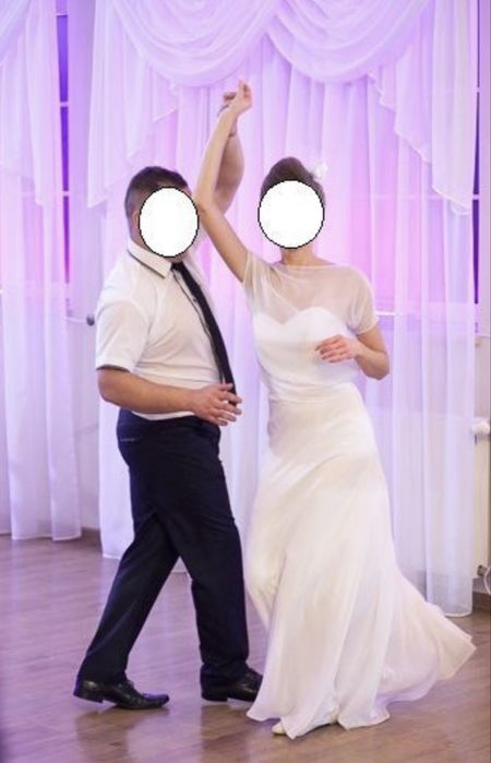 Sukienka suknia ślubna delikatna prosta boho r.S