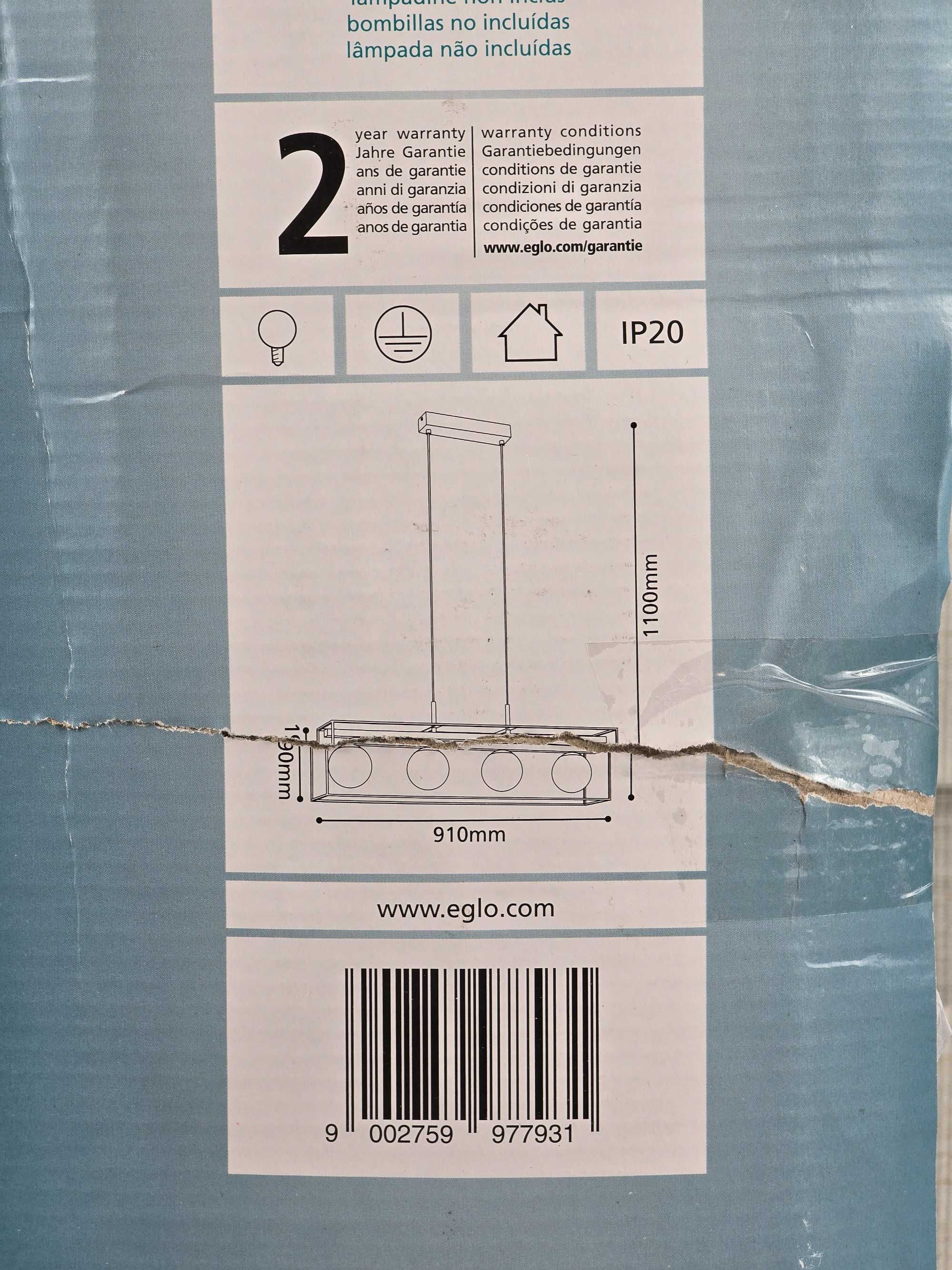 Lampa wisząca Eglo Vallaspra złoto biała-opis