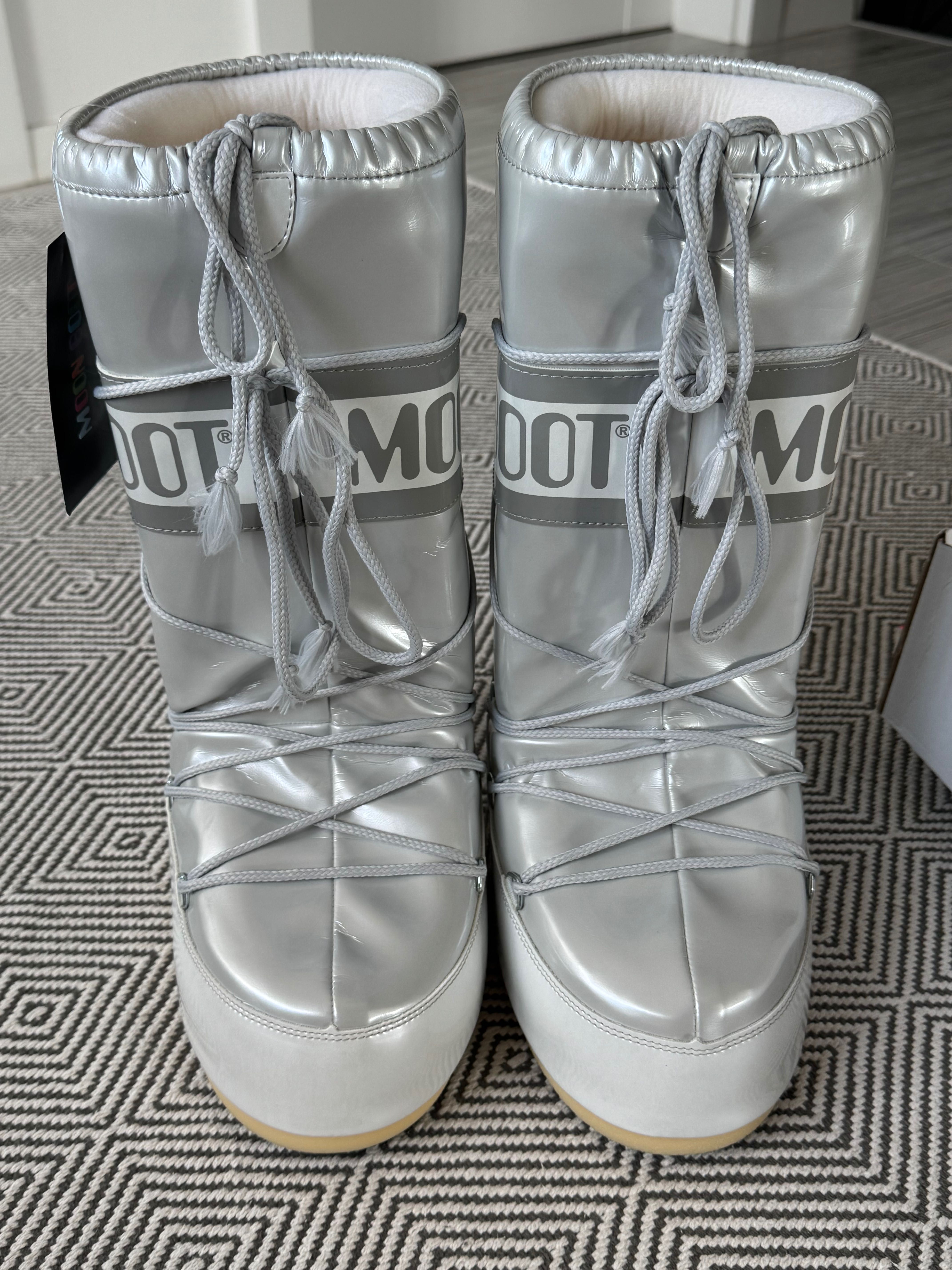 Śniegowce  srebrne 39/41 moon boot icon damskie nowe z metką