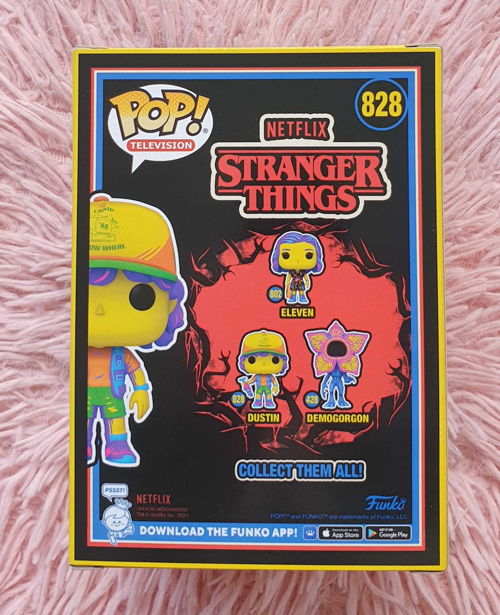 Funko POP DUSTIN Black Light Glow Stranger Things SPECIAL EDITION #828