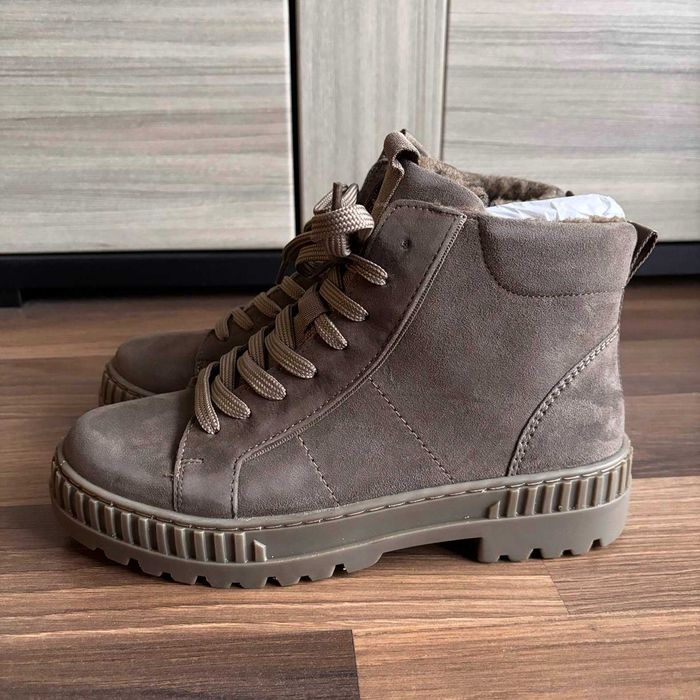 Lasocki | Trzewiki zamszowe ocieplane | Kolor: beżowy ciemny