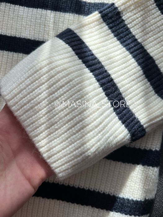 Светр новий жіночий H&M білий оригінал у смужку XS на блискавці