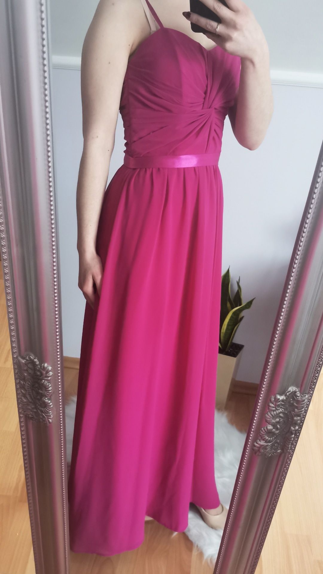 Długa maxi sukienka fuksjowa różowa