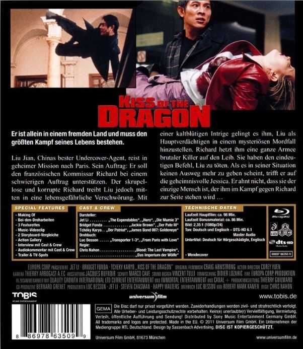 Kiss of Dragon Pocałunek smoka Blu-ray wer. ENG